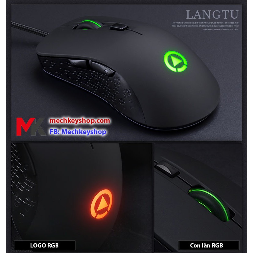 Chuột Game Langtu G402, LED RGB, Avago 3050, 4000 DPI