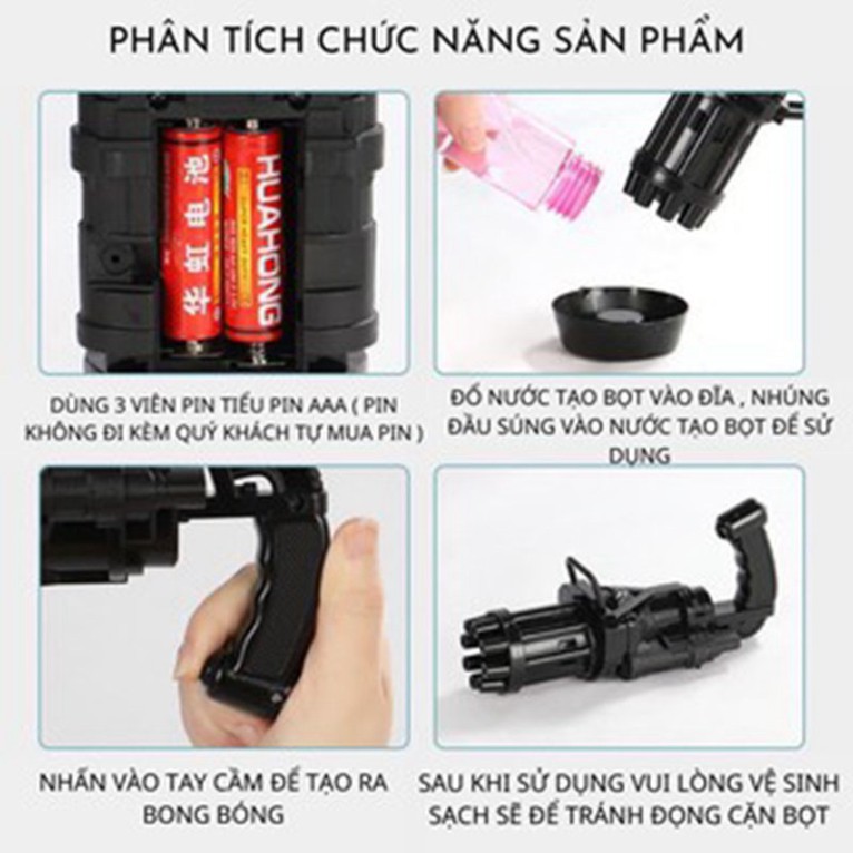 Súng bắn bong bóng xà phòng 8 nòng siêu mạnh cho bé, đồ chơi vận động cho trẻ em Mumbaby 10