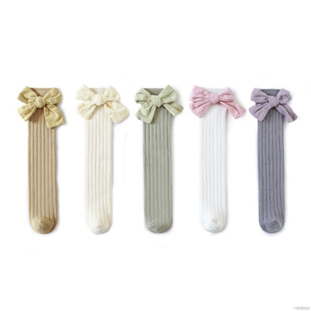 Cặp vớ cotton đính nơ lớn phong cách mùa hè Hàn Quốc mới 32cm cho trẻ em