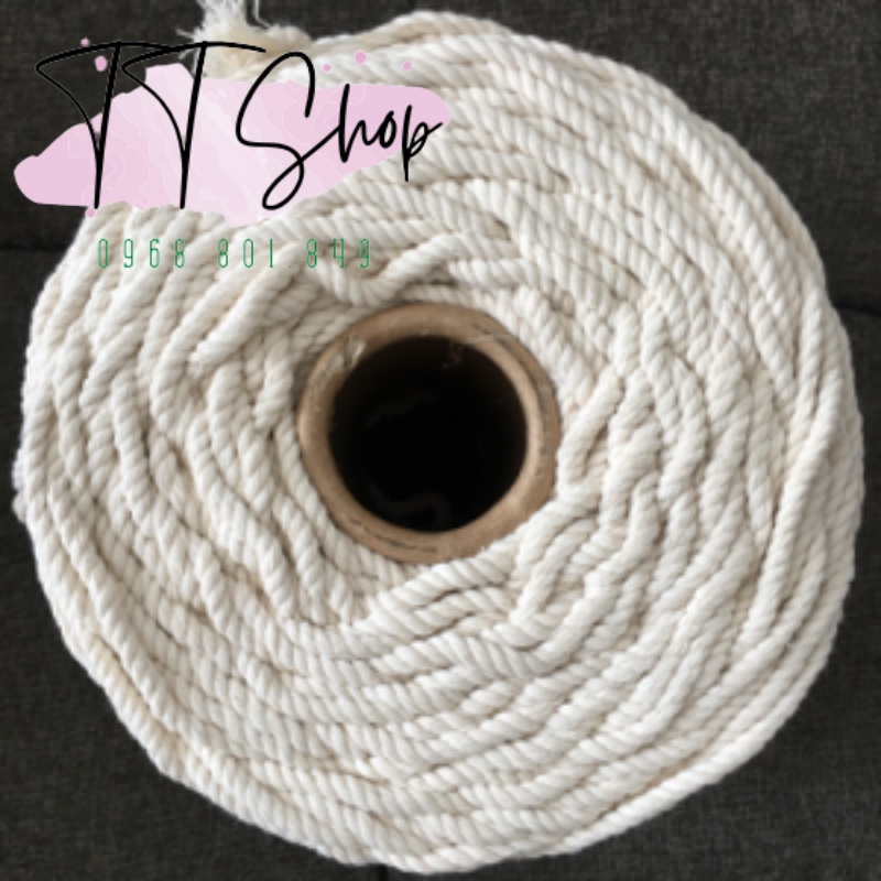 Dây thừng cotton macrame mềm mịn đủ màu, sợi 3mm làm trang trí   | TT Shop