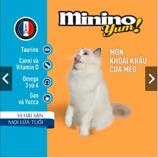 Thức Ăn Cho Mèo Minino Yum, Giúp Mèo Ăn Ngon _ Loại 1,5kg