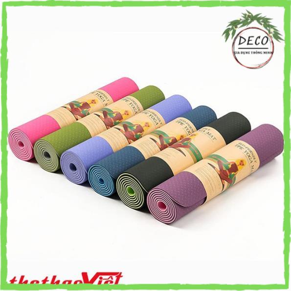 ✅FREESHIP✅ Thảm tập YOGA, GYM 8mm,6mm. Chống trượt tập thể dục tpe 2 lớp không mùi, Hàng có bảo hành