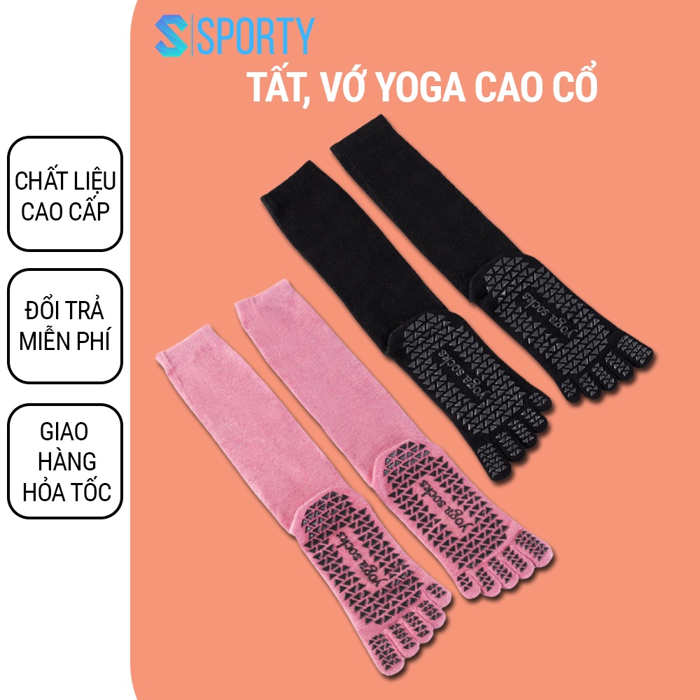 Vớ Toga, Tất chân Yoga cao cổ SPORTY chống trượt cao cấp tập thể dục chống trượt êm ái, tránh hôi chân, đảm bảo an toàn