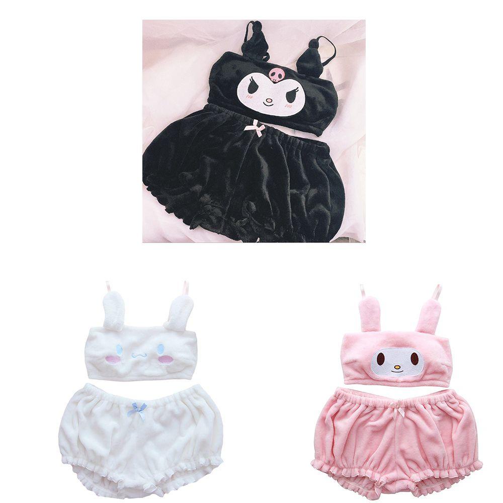 Set Đồ Ngủ Gồm Áo Ngực Và Quần Short In Họa Tiết Hoạt Hình Dễ Thương Thời Trang Cho Nữ