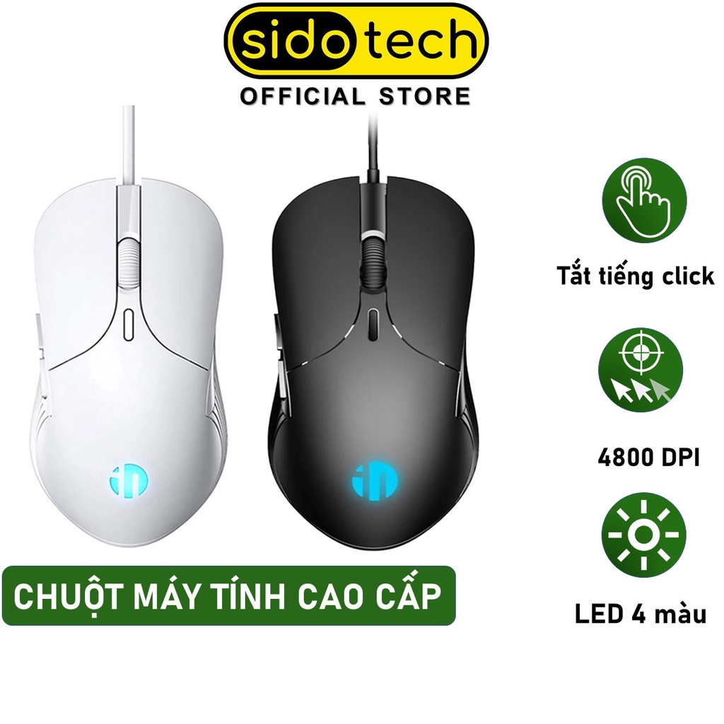 Chuột máy tính chơi game Sidotech Inphic PB1 bản có dây DPI 3600 thiết kế công thái học phù hợp cả gaming và làm việc