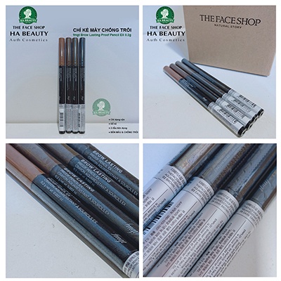Chì kẻ mày chống trôi trang điểm chân mày lông mày The Face Shop fmgt Brow Lasting Proof Pencil Ex 0.2g