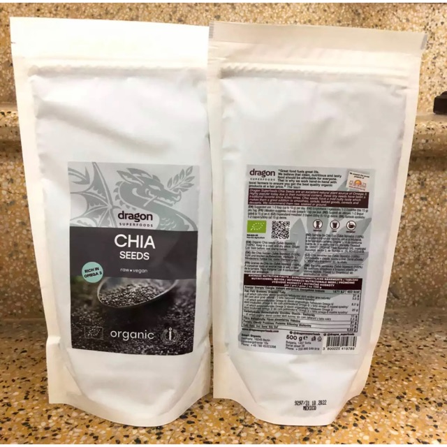 Hạt Chia Thô Hữu Cơ Dragon Superfood 500g/ Raw