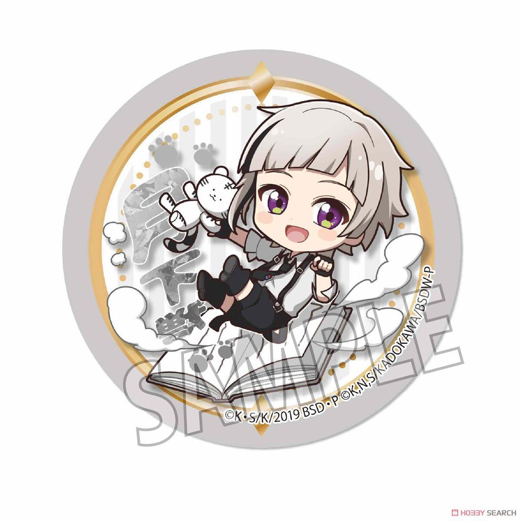 Huy hiệu IN HÌNH Bungou Stray Dogs Văn hào lưu lạc anime chibi dễ thương tiện lợi