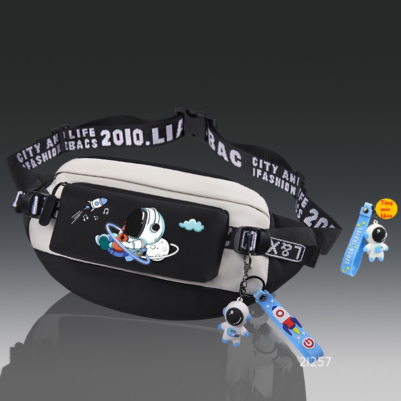 Túi đeo chéo nam, túi bao tử họa tiết phi hành gia Nasa thời trang phong cách Hàn Quốc - Túi Ngang,  Apolo Shop