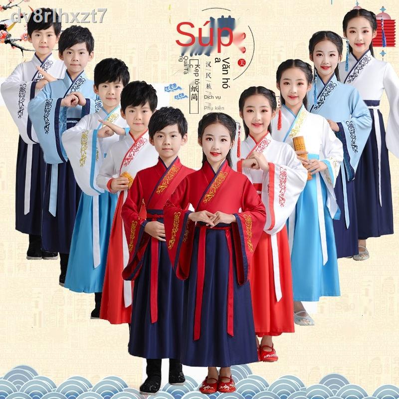 ▼❁Trang phục trẻ em, quần áo trung quốc, truyền thống bé trai, book biểu diễn thiếu nhi, gái, kinh điển ba nhân vật, đồ