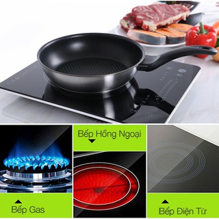 Chảo chống dính FIVESTAR 3 ĐÁY INOX đun bếp từ, bếp ga, hồng ngoại (Size 24)