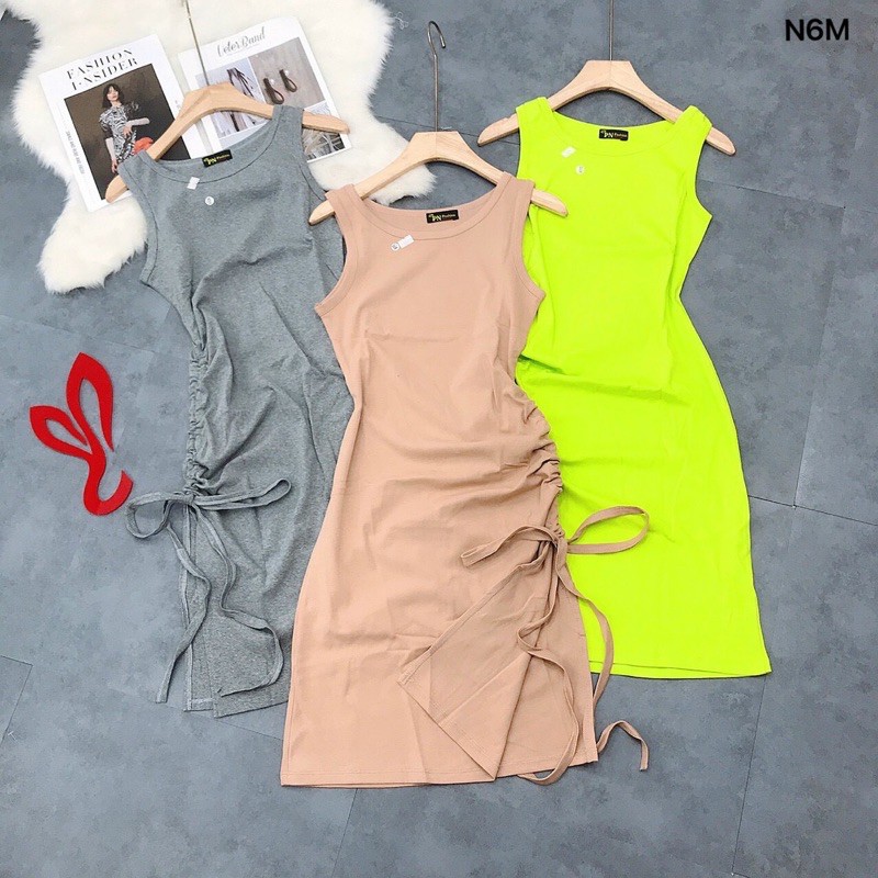 Đầm thun sát nách rút dây