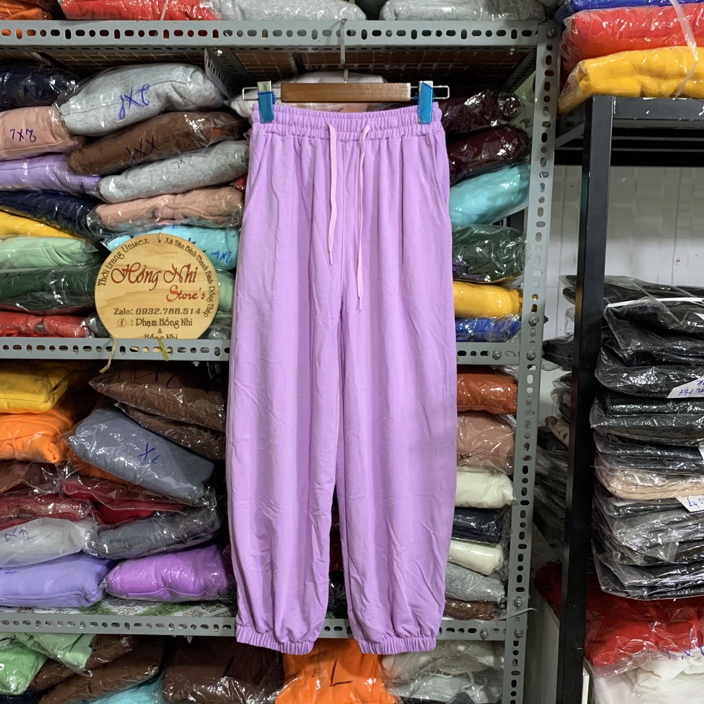 Quần Jogger Basic Pant Ulzzang Unisex Jogger Trơn Bo Lai Màu Tím - MM