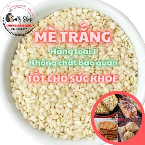 1kg Mè Trắng Hữu Cơ SallyFood Vừng Trắng Sạch Organic Không Chất Bảo Quản Hàng Loại 1 -Shop Sỉ Lẻ Nông Sản Quê