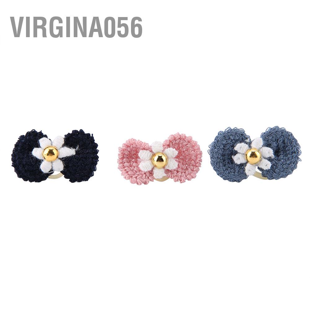 Virgina056 Virgina056 12 Cái Phụ Kiện Tóc Cho Thú Cưng Chó Dây Thun Nón Hình Dạng Mèo Mũ