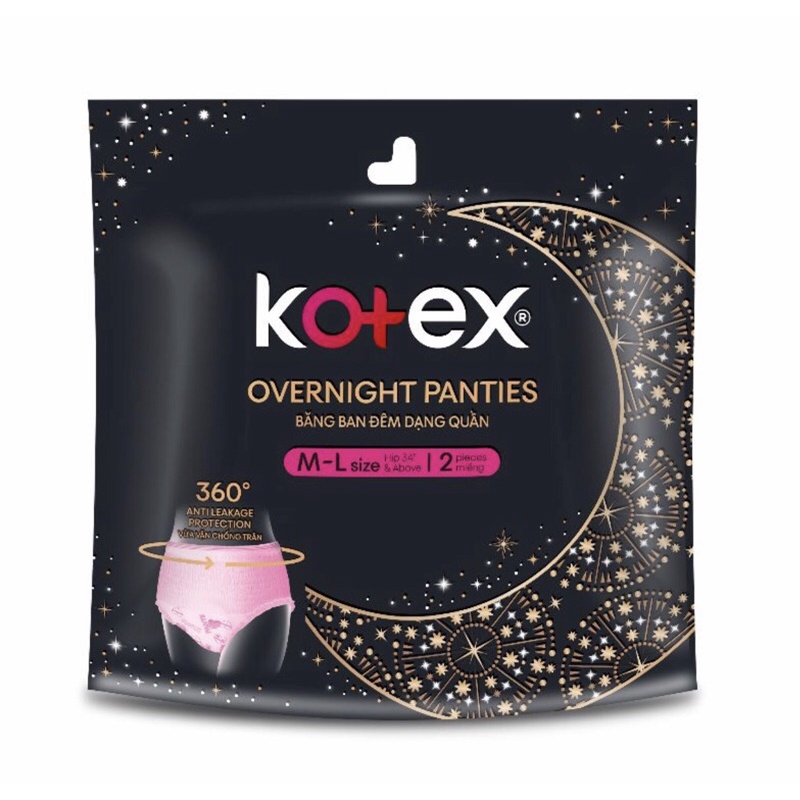 Băng Vệ Sinh Kotex Ban Đêm Dạng Quần  - Gói 2 Miếng