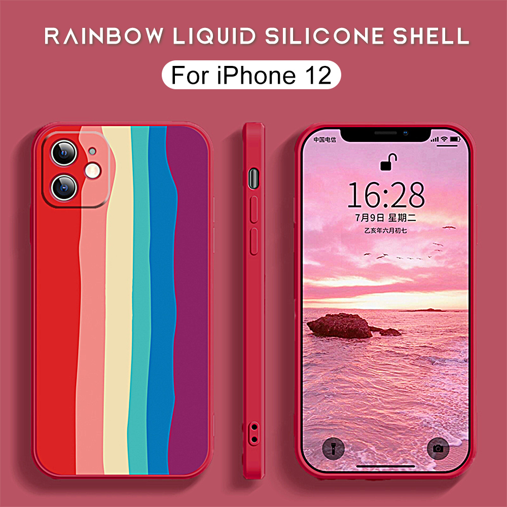 Ốp Lưng Silicone Mềm Màu Cầu Vồng Cho Iphone 11 / 11 Pro / 11 Pro Max / 12 / 12 Mini / 12 Pro / 12 Pro Max | BigBuy360 - bigbuy360.vn