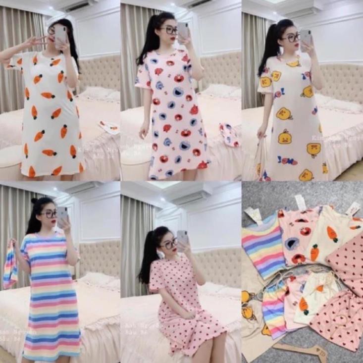 Váy Ngủ 🌸 FREESHIP 50K 🌸 Đồ ngủ mặc nhà mềm,mát,mỏng họa tiết hoạt hình hàng Quảng Châu sexy ྇ Đẹp 💝