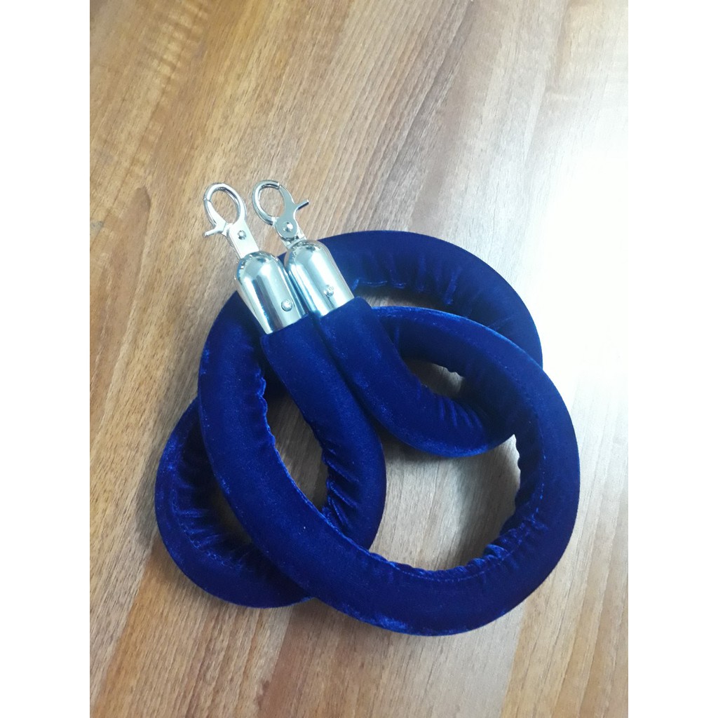 Dây nhung cột chắn inox dây màu xanh, màu đỏ, màu đen