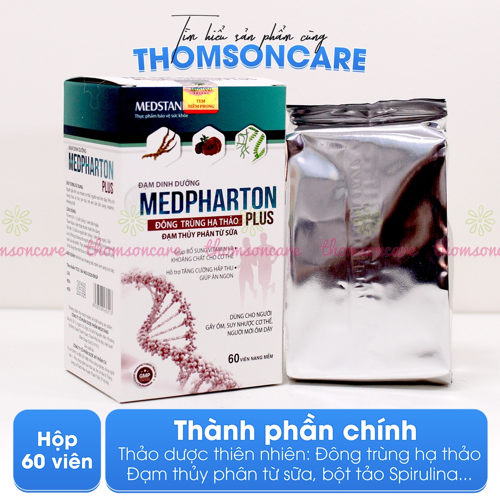 Đạm dinh dưỡng Medpharton Plus Bổ sung vitamin Hộp 60v - Tăng sức đề kháng, giúp ăn ngon - từ Whey Protein