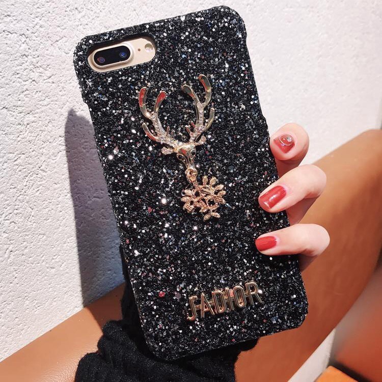 DIY Handmade Phone case Samsung Galaxy A10 A50 A70 M10 M20 A51 A71 A81 A91 A10S A20S A50S A5 A6 A7 A9（2018）A6 plus Christmas elk Glitter Rhinestone diamond Populer girl gift