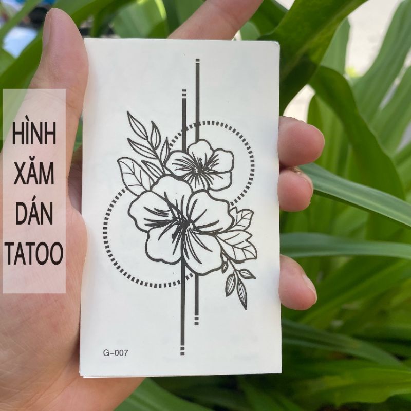 Hình xăm vân hoa g07. Xăm dán tatoo tạm thời size &lt;10x6cm