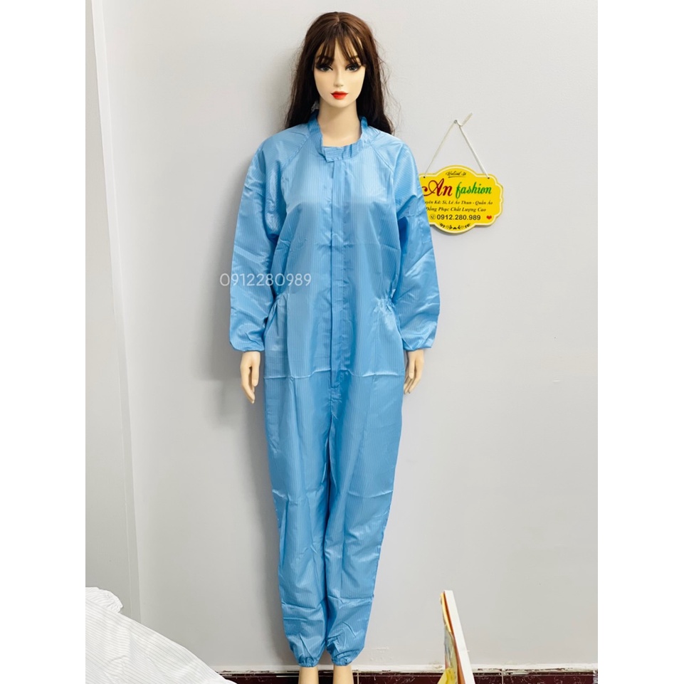 Áo liền quần chống tĩnh điện, chống bụi dùng trong phòng sạch phòng lab _ Hình chụp thật