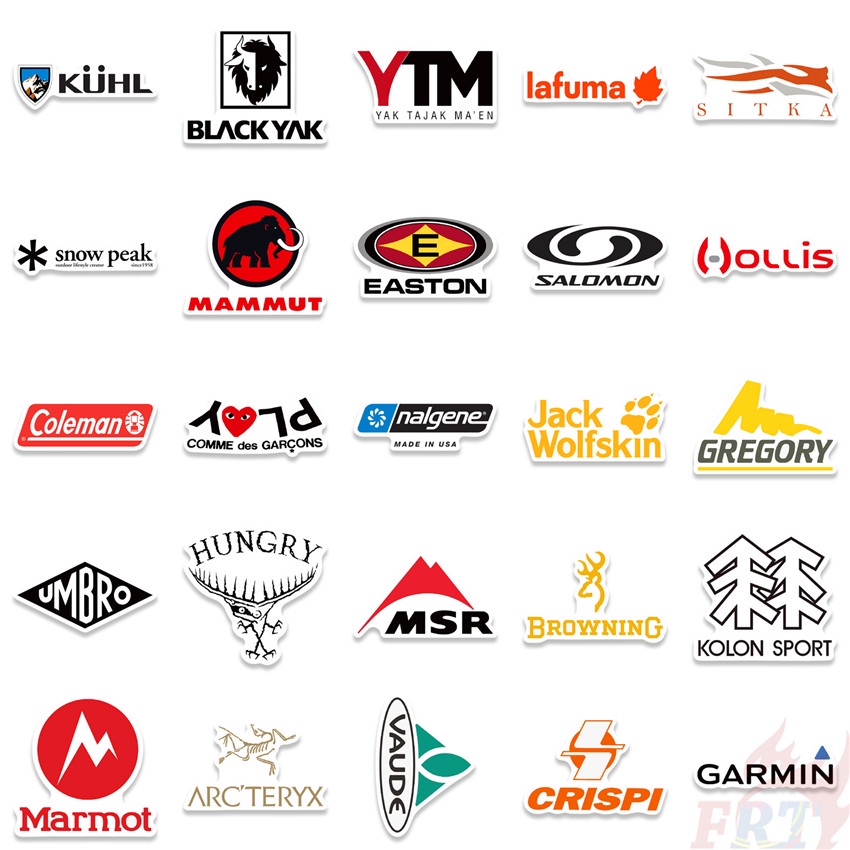 ❉ Fashion Outdoor Brand Series 01 Stickers ❉ 50Pcs/Set DIY Fashion Mixed Luggage Laptop Skateboard Doodle Stickers
