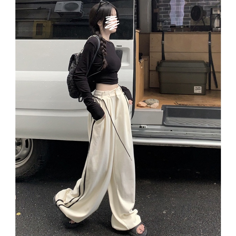 Áo Thun Tay Dài Dáng Ôm Kẻ Sọc Ngang Quyến Rũ Trẻ Trung Cho Bạn Gái