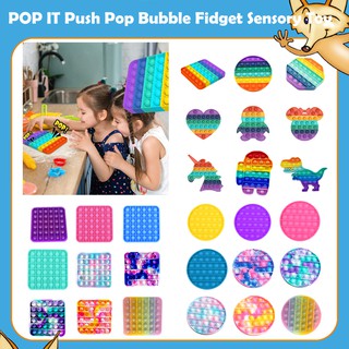 Pop Its Round Fidget Toy Push Bubble Stress Relief Kids Pop It Tiktok Đồ chơi bóp bong bóng giúp giảm căng thẳng cho trẻ em và người lớn