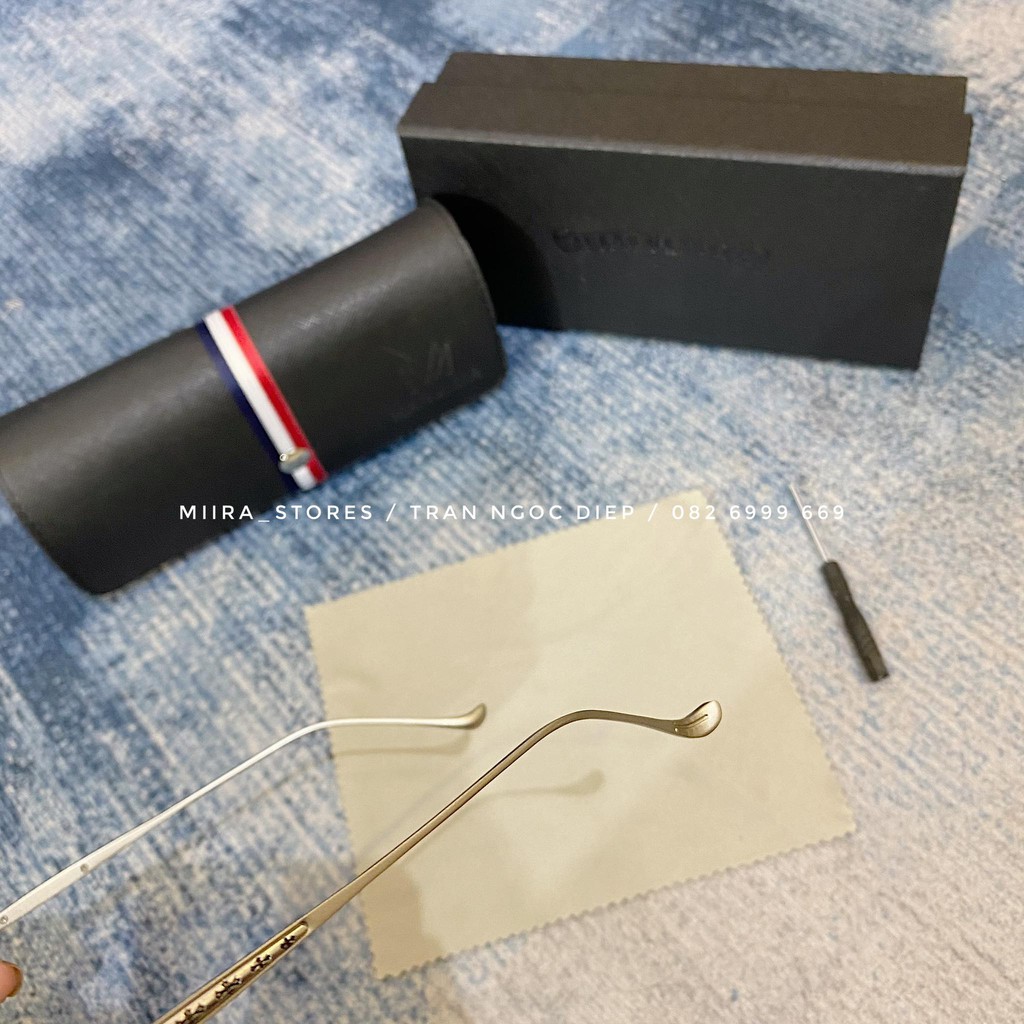 MÃ 14 Kính CH Gọng Kim Loại TRẮNG LÌ chi tiết CH mạ bạc 925 thay được mắt cận Cao Cấp