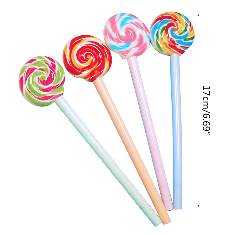 Set 20 Bút Mực Gel Đen Hình Kẹo Mút Sáng Tạo Có Thể Nạp Lại