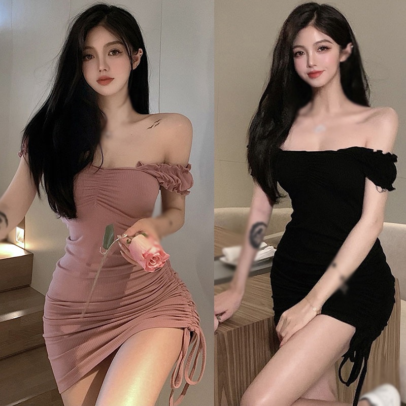 Váy tay ngắn thiết kế trễ vai quyến rũ