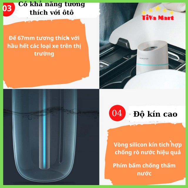 [Thiết kế độc quyền] Máy Phun Sương Tạo Độ Ẩm LEOYSS tích hợp đèn ngủ_TiVa Mart