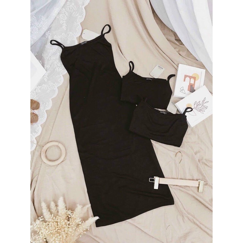 ĐẦM BODY ĐEN 2 DÂY
