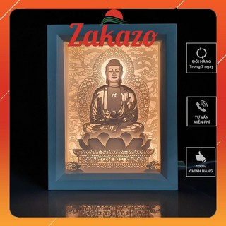 Lightbox kirigami Đèn thờ Phật Tổ, vỏ gỗ, giấy nghệ thuật 3D thủ công, miễn phí khắc theo yêu cầu  - Chính hãng 𝐙𝐀𝐊𝐀𝐙𝐎
