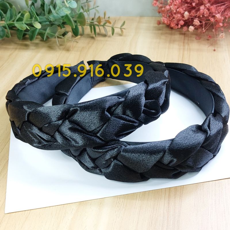 Bờm tóc, cài tóc rết thắt bím màu đen