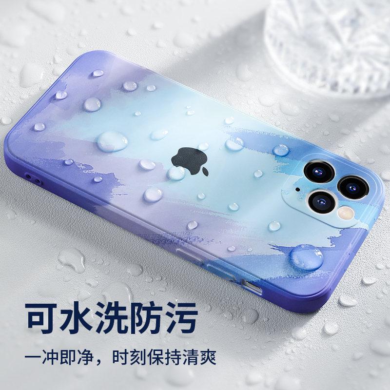 Iphone Se 2020 Xr Xs Max 7 8 Plus Max Ốp điện thoại silicon siêu mỏng chống rơi màu sơn nước cho
