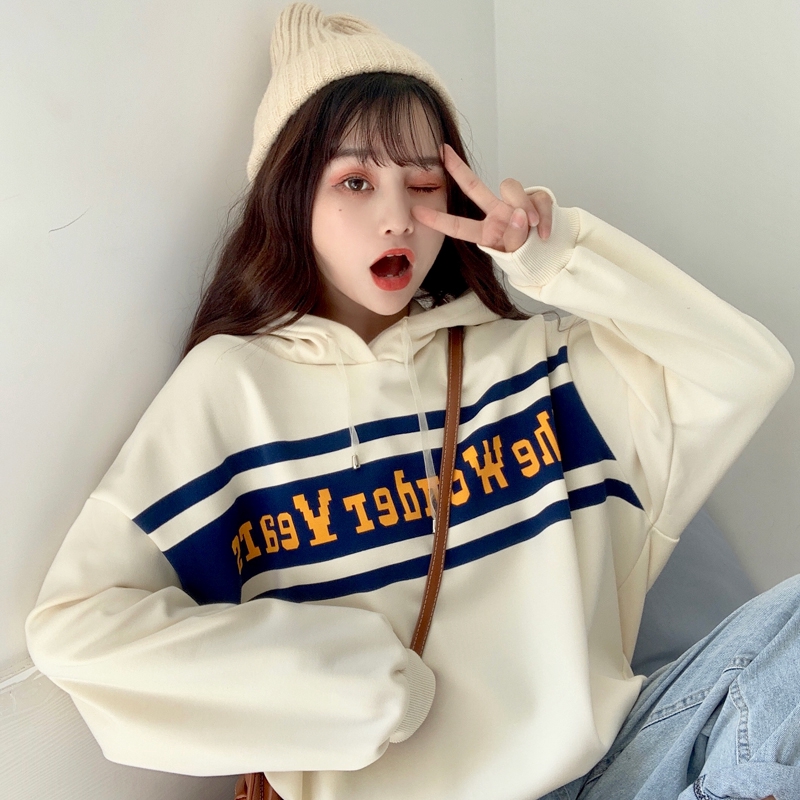winter casual Hooded sweater letter printed new loose casual wild ulzzang tops | BigBuy360 - bigbuy360.vn