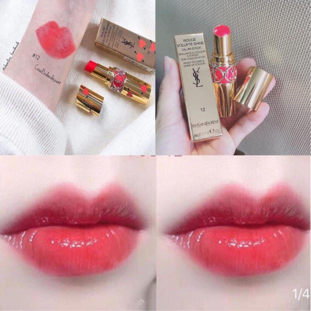 Son YSL Rouge Pur Couture The Slim, Son YSL Kem Velvet Cream, YSL Shine Đủ Bill Bao Check