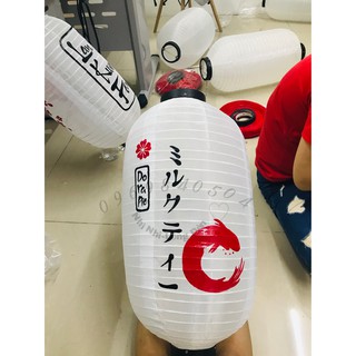 [50x25cm] Đèn Nhật Bản vẽ Họa tiết chữ Nhật và cá chép Nhật