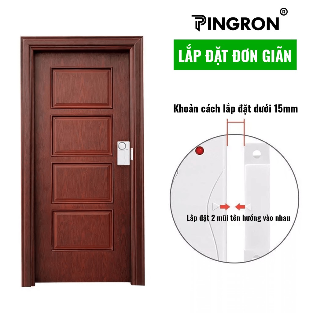 Thiết bị chống trộm gắn cửa, khóa chống trộm cửa nhà, chuông cửa báo động, thiết bị báo trộm gắn cửa PR-C03 PINGRON