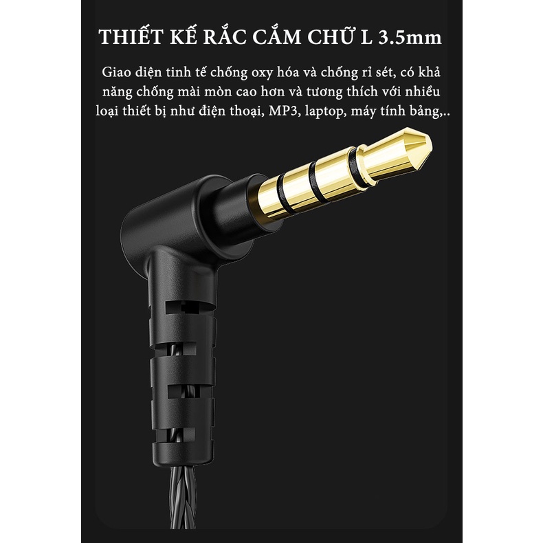 Tai Nghe Có Dây X2 Pro Tai Nghe Nhét Tai Âm Thanh HiFi Cực Bass Chống Ồn Kèm Mic Có Thể Tháo Rời Jack Cắm 3.5mm