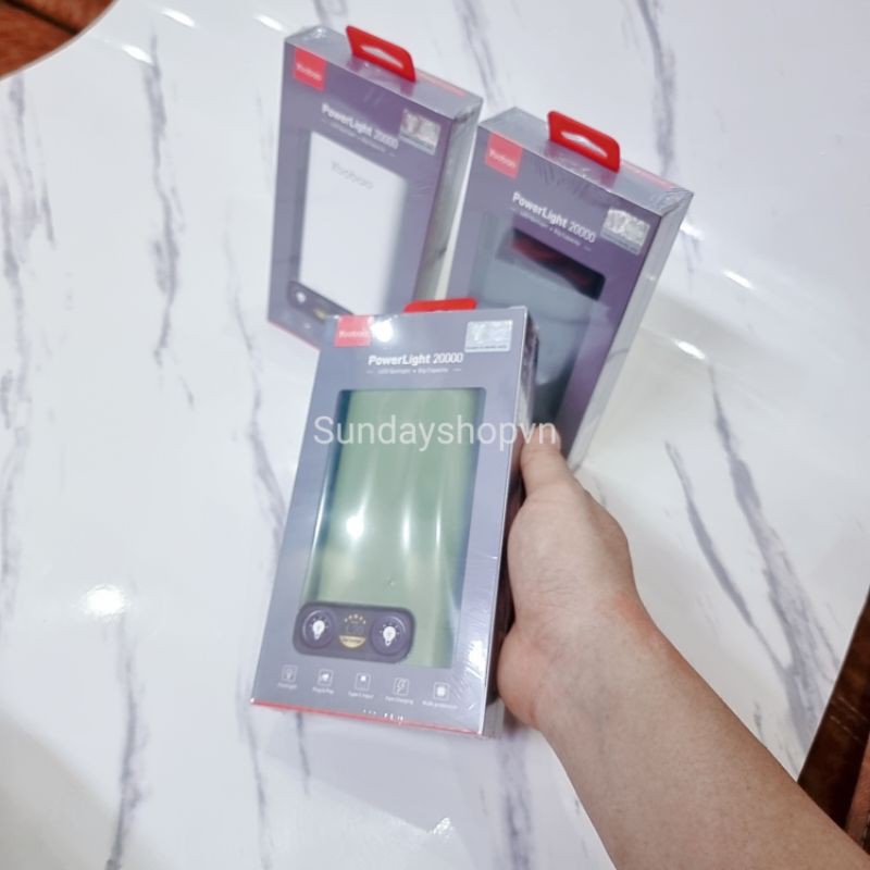 Sạc dự phòng chính hãng YOOBAO L20 Dung lượng 20000mAh sạc cực nhanh tích hợp 2 đèn led
