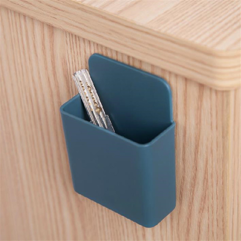 Small Square Remote Control Storage Box Pasted Storage Rack Mobile Stationery Organizer Box