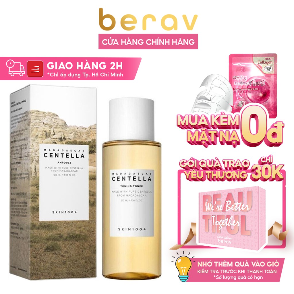 [Mã FMCGMALL -8% đơn 250K] Nước Hoa Hồng Rau Má Skin1004 Madagascar Centella Toner Dịu Nhẹ Cho Da Nhạy Cảm 210ml