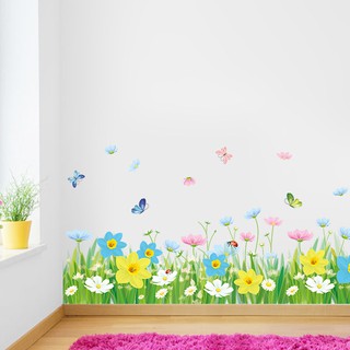 Decal dán tường hàng rào hoa