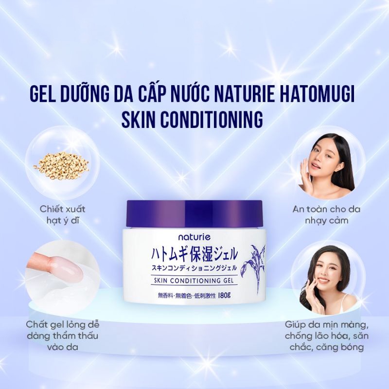 【Từ tp Hồ Chí Minh gửi hàng】Kem dưỡng ẩm Naturie Hatomugi Skin Conditioning 180g Da Hạt Ý Dĩ Naturie, Làm Mềm Và Trắng Sáng Da, Mờ Thâm Và Chống Lão Hoá Gel Dưỡng Ẩm