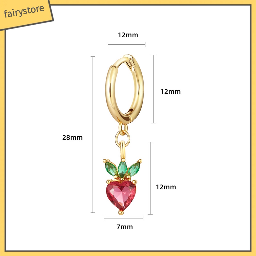 1 Đôi Bông Tai Hình Chùm Nho Đính Đá Nhiều Màu Thời Trang