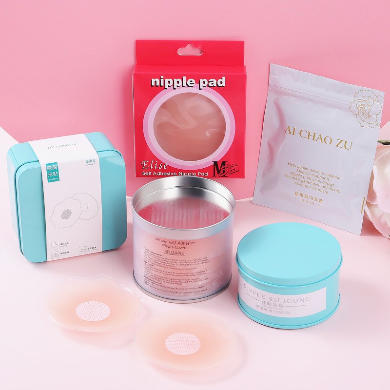 Hộp 5 đôi dán ti silicon ⭐FREESHIP⭐ Miếng Dán Ngực sang chảnh dùng nhiều lần dính cực chắc D306